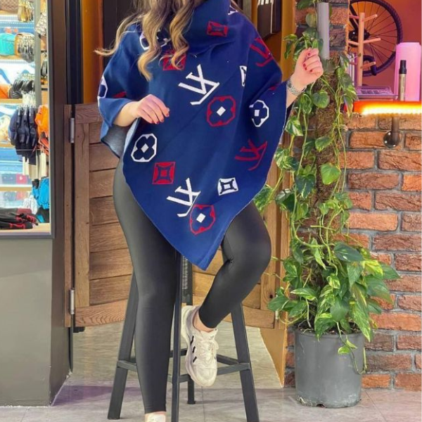 Women’s Monogram Winter Fleece Poncho Shawl