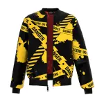 Caution Graphic Bomber Jacket