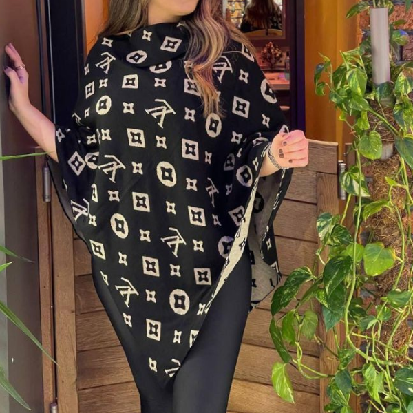 Women’s Monogram Winter Fleece Poncho Shawl