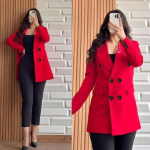 Womens Casual Blazer Double Button top Coat