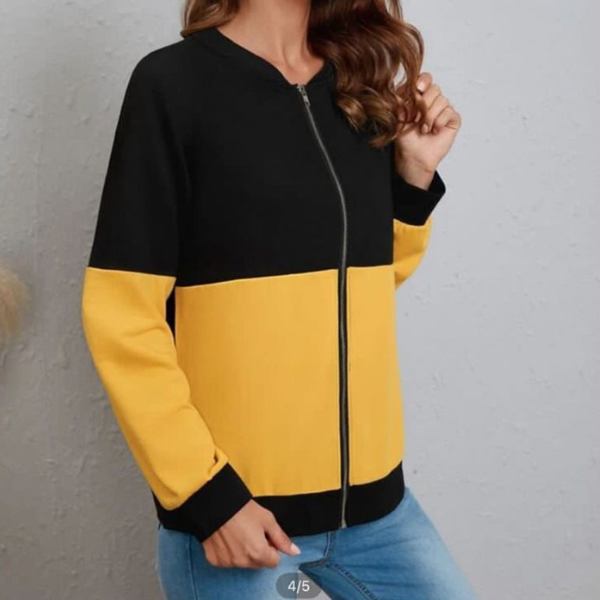 Zip Up Bomber with Contrast Colour