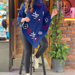 Women’s Monogram Winter Fleece Poncho Shawl