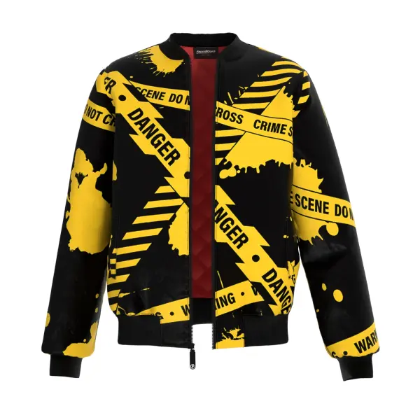 Caution Graphic Bomber Jacket